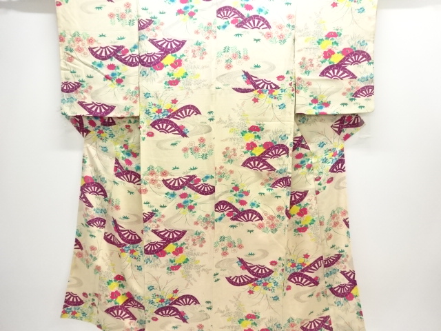 JAPANESE KIMONO / ANTIQUE KIMONO / SILK / KINSHA / FLORAL PLANTS